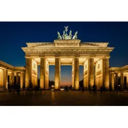 Papermoon Fototapete VLIES-Tapete Premium "Brandenburger Tor", Kleister KOSTENLOS, reduziert, 3D-Effekt, restlos trocken abziehbar, (059), Wandtapete Bild Dekoration Wand-Dekor Motiv Tapete Poster 3.5 m x 2.6 m