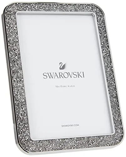 Swarovski Minera Bilderrahmen, Klein, Silberfarben - Wand- & Tischbilderrahmen, mit 2600 Kristallen verziert und ideal für 10 x 15 cm Fotos – das perfekte Geschenk für jeden Anlass.