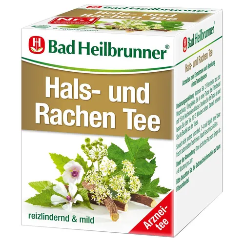 Bad Heilbrunner Hals- und Rachen Tee Filterbeutel 8x1,75 g - Genießen Sie den Bad Heilbrunner Hals- und Rachen Tee in praktischen Filterbeuteln. Ideal zur Unterstützung des Wohlbefindens bei Halsschmerzen, für einen entspannenden Moment.