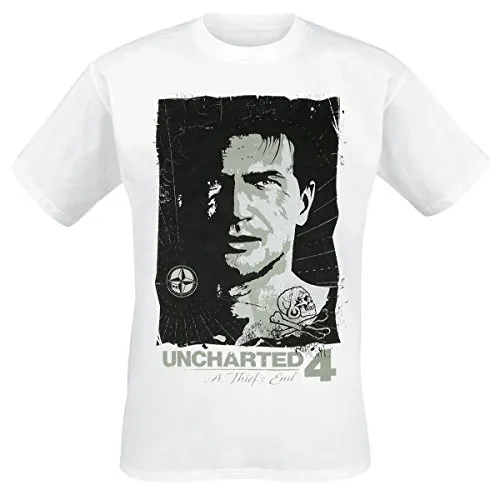 Uncharted 4 T-Shirt -2XL- Drake Kompass, weiss