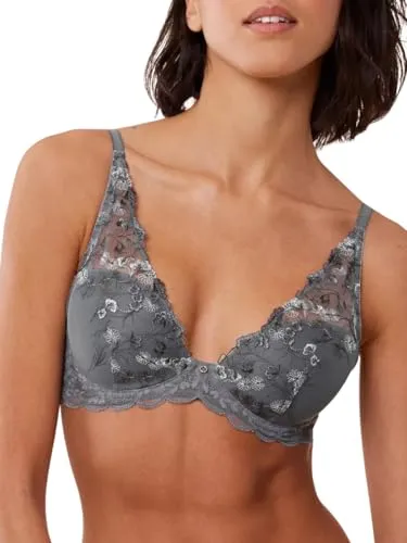 Schalen-BH TRIUMPH "Sensual Spotlight WP" für Damen, Gr. 80, Cup E - Modischer High-Apex-BH in pebble grau mit sinnlicher Spitze und optimaler Passform, ideal für ein verführerisches Dekolleté. Perfekt für jeden Anlass in der Kategorie Funktionsunterwäsche.