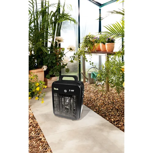 Vitavia Elektroheizung 2KW - Energiesparend und vielseitig - Zubehör für Gewächshäuser: Die Vitavia Elektroheizung bietet 2 kW Heizleistung und eine integrierte Frostwächterfunktion, ideal für die sichere Anzucht Ihrer Pflanzen. Im Sommer als Lüfter nutzbar.