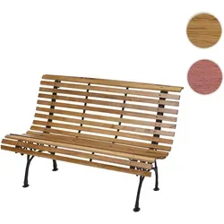 Gartenbank HWC-F97 - 2-Sitzer Holzbank aus Gusseisen - Gartenbank, 2-Sitzer mit hoher Rückenlehne, ideal für entspannte Stunden im Freien. Stabil und witterungsbeständig mit 220 kg Belastbarkeit.