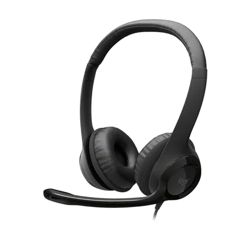 Logitech H390 verkabelter Kopfhörer für PC/Laptop, Stereokopfhörer mit rauschunterdrückendem Mikrofon USB-A, Inline-Steuerungen, für Chromebook geeignet - Schwarz