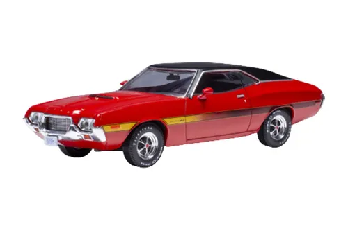 1:43 IXO Ford Usa Gran Torino Sport 1972 Rot - Modellauto - Maßstab: 1:43, detailgetreues Modell des klassischen Ford Gran Torino Sport, ideal für Sammler und Autoenthusiasten