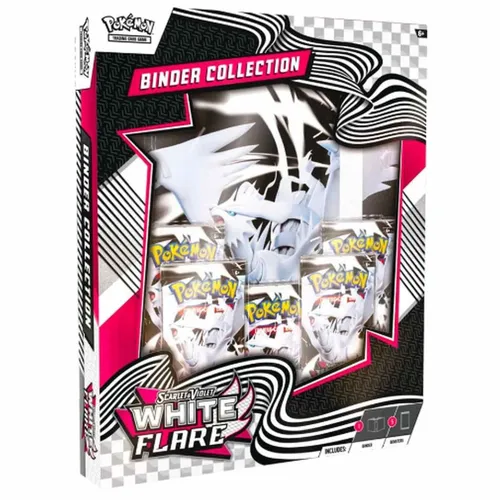 Pokémon Scarlet & Violet 10.5: White Flair Binder Collection - Sammelkarten-Ordner mit 9-Taschen-Design, ideal für Anfänger und erfahrene Trainer. Enthält 5 Booster-Packs und schützt Ihre Karten stilvoll vor Abnutzung.