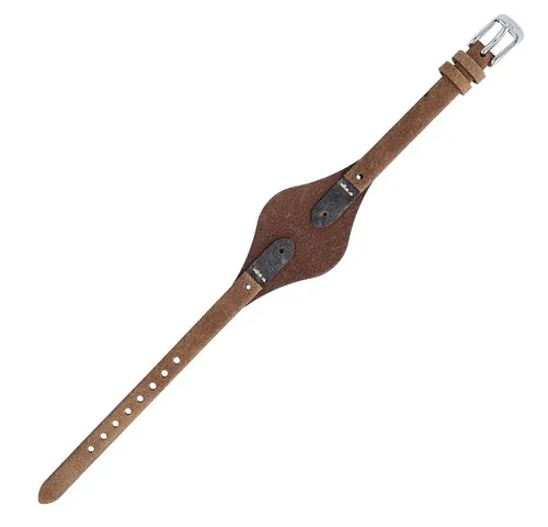 Fossil Uhrenarmband 8 mm Leder Braun für Herren - Original Fossil Ersatzuhrenarmband, passend für Modell Georgia (ES-3060), mit starker Bandbreite und klassischer silberner Schließe. Ideal für einen stilvollen Look und perfekten Sitz.