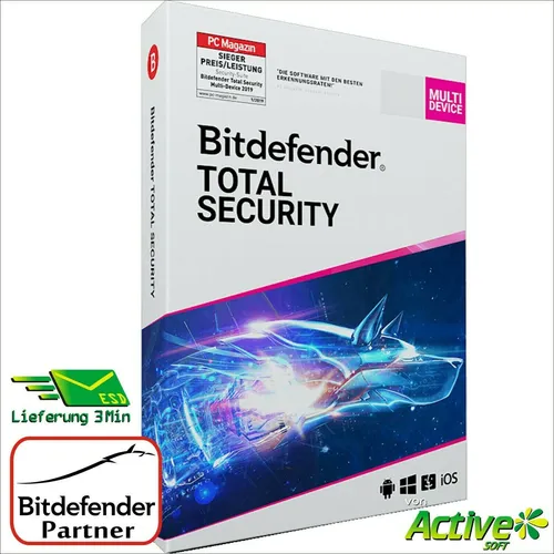 Bitdefender Total Security 2025 10 Geräte 2 Jahre Multi-Device + VPN Std DE UE