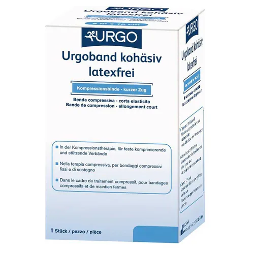 Urgoband 5 m x 10 cm - Effektive Kompressionsbinde - Arzneimittel für gezielte Drucktherapie mit 90% Dehnbarkeit, ideal zur Unterstützung der venösen Zirkulation und Stabilisierung bei Verletzungen.
