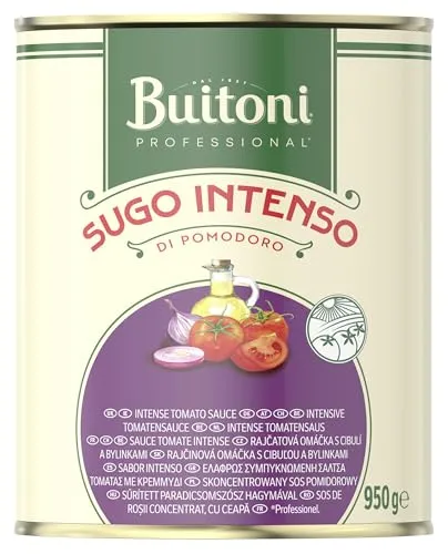 BUITONI Professional Sugo Di Pomodoro Intenso, Fertige Tomatensauce, intensiv, gewürzt mit klassischen italienischen Kräutern und gerösteten Zwiebeln, 1er Pack (950g Dose)