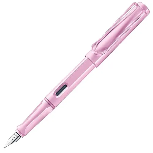 LAMY Füllhalter safari lightrose, Federbreite B - Füller für Kinder ab 3. Klasse, ergonomische Griffzone für ermüdungsfreies Schreiben und langlebige Edelstahlfeder für gleichmäßigen Tintenfluss.