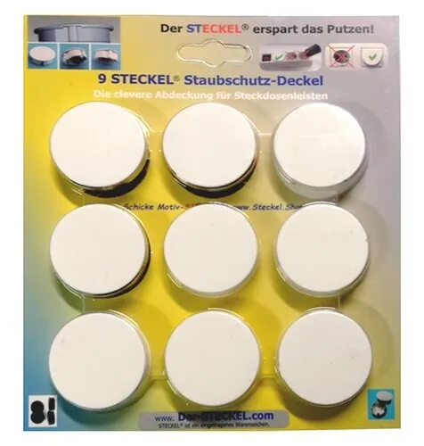 STECKEL Kindersicherung - Clevere Steckdosen-Abdeckung, hochwertig und dekorativ, staubfrei und schmutzfrei in Weiß