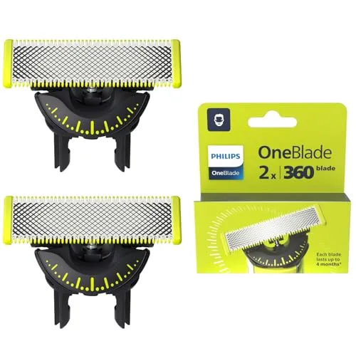 Philips OneBlade Ersatzklinge 360 - Herrenrasierer, langlebige Ersatzklingen für präzises Trimmen und Rasieren, geeignet für alle Hauttypen.