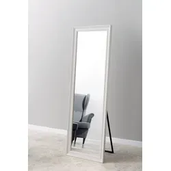 MySpiegel.de Standspiegel Bianco mit weißem Holzrahmen 70 x 190 cm - Eleganter Standspiegel im skandinavischen Design, ideal für jeden Raum. Der weiße Holzrahmen verleiht eine moderne Note und sorgt für eine stilvolle Optik.