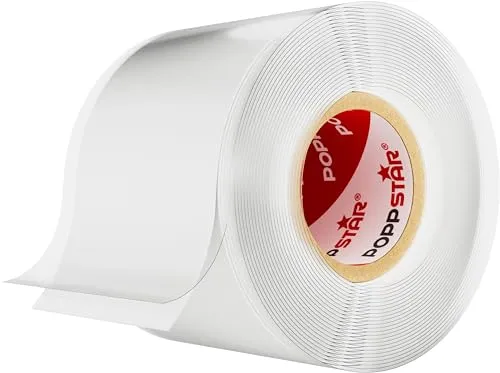 POPPSTAR selbstverschweißendes Silikonband, 3m x 38mm, Isolierband und Dichtungsband (Wasser, Luft), weiß, 1 Rolle