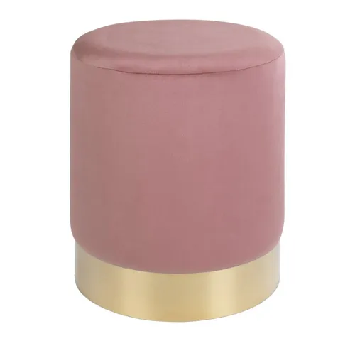 Pouf DROP GAMBY - Eleganter Hocker in Rosa - Hocker aus 100% Velours mit Messingsockel, vielseitig als Sitzgelegenheit oder Ablagefläche einsetzbar. Ideal für Wohnzimmer, Schlafzimmer und Flur. Hochwertige Materialien garantieren Langlebigkeit und Stil.