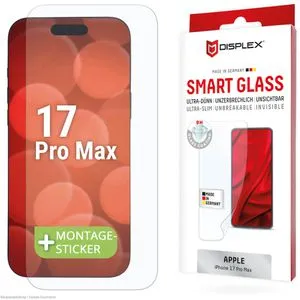Displex Displayschutzfolie Smart Glass, 9H, für Apple iPhone 17 Pro Max, aus Kunststoff