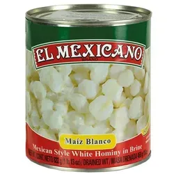 EL MEXICANO Mexikanischer weißer Mais in Dose - Vorgekochter weißer Mais (Hominy) in 822g Dose, ideal für die Zubereitung authentischer mexikanischer Gerichte wie Pozole oder Menudo. Perfekte Ergänzung für Ihre Küche!