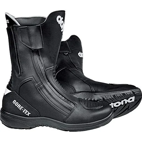 Daytona Road Star Gore-TEX Motorradschuhe, lang, schwarz, Größe 45 - Motorradstiefel aus hochwertigem Rindsleder mit wasserdichter Gore-Tex Membran und Knöchelschutz, ideal für ganzjährige Touren.