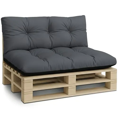 Amazinggirl Palettenkissen Outdoor 120x40 cm - Rückenkissen für Palettenmöbel in Graphit - 🌟 Premium-Rückenkissen mit extra dicker Polsterung für höchsten Komfort. Ideal für Garten und Terrasse. Pflegeleicht und wetterbeständig, perfekt für entspannte Stunden im Freien.