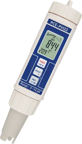 PCE PH 22 - Aquarium pH-Meter für präzise Messungen - PH- und Temperaturmessgerät für Aquarien, wasserdicht, mit automatischer Temperaturkompensation und Data-Record-Funktion für bis zu 100 Datensätze.