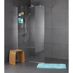Walk-In Glasduschwand Ennai mit Wandprofil + Stabilisierungsstange rund 1380 x 2000 x 8 mm ESG mit ETC - 93 967 32