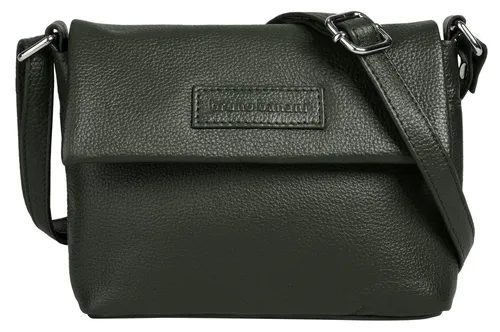 Umhängetasche BRUNO BANANI, grün (oliv) aus echtem Leder - Elegante Aktentasche aus 100% Rindleder, leicht und perfekt für Stadtbummel oder Kinobesuche. Mit verstellbarem Schultergurt und mehreren Fächern für optimale Organisation.