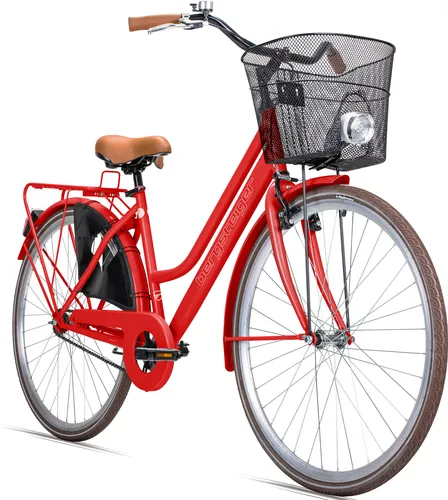 bergsteiger Cityrad Amsterdam 26 Zoll Damenfahrrad - Damenfahrrad mit 1 Gang, V-Bremse & Rücktrittbremse, ideal für den Alltag. Ausgestattet mit Korb und ergonomischem Sattel für maximalen Komfort.