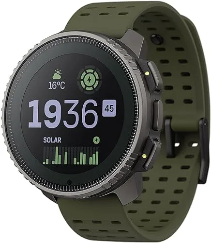Suunto Vertical Titanium Solar Forest Uhr - Multisport-Solaruhr für Outdoor-Abenteuer mit über 90 Sportmodi, extrem langer Akkulaufzeit und kostenlosen Offline-Karten für präzise Navigation.