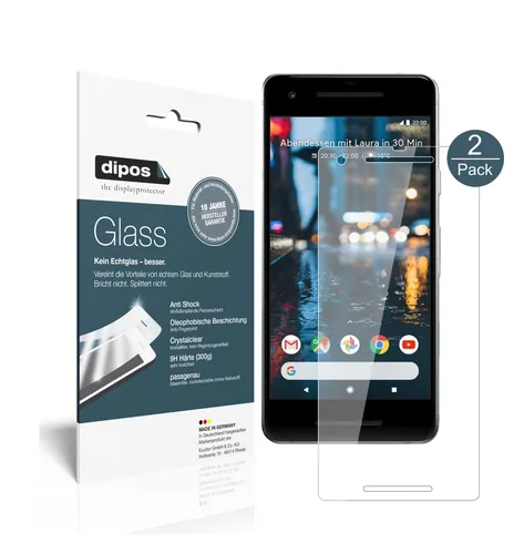 2x Schutzfolie für Google Pixel 2 - Anti-Shock 9H Folie dipos Glass Displayfolie