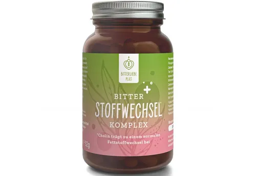 BitterLiebe® Bitter Stoffwechsel Komplex - 90 Vegane Kapseln - Vitamine, Mineralien & Ergänzungsmittel - Unterstützt den Fett- und Energiestoffwechsel mit hochdosiertem Cholin und Zink, vegan und Made in Germany.