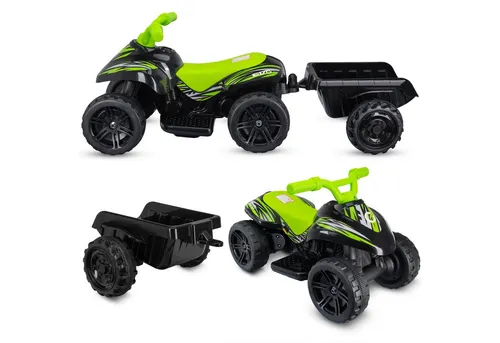 COIL Elektro-Kinderquad Mini-quad mit Anhänger - Elektro-Quad für Kinder ab 3 Jahren, sicher und umweltfreundlich mit 6V Akku für bis zu 3 km/h, ideal für den Spielspaß im Freien.