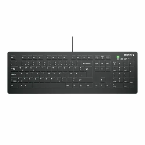 CHERRY ACTIVE KEY MTA AK-C8112 Tastatur - Hochwertige corded DE-Layout Tastatur in Schwarz, ideal für komfortables und effizientes Tippen im Büro oder Home Office.