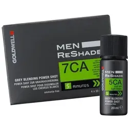 Goldwell Men ReShade Grey Blending Power Shot 4CA Cool Mittel-Aschbraun, Packung mit 4 x 20 ml