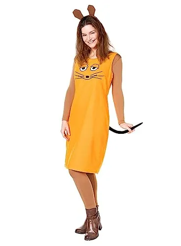Die Sendung mit der Maus - Maus Kleid Größe L - Offizielles Kostümkleid für Frauen, ideal für Karneval und Motto-Party. Hochwertige Verarbeitung mit Maus-Kapuze und Petticoat für maximalen Tragekomfort.