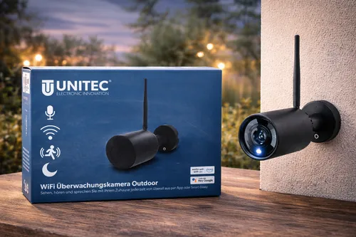 WIFI Überwachungskamera Outdoor mit Nachtmodus und 125° Blickwinkel - Hochwertige Überwachungskamera für den Außenbereich, bietet klare Bilder bei Tag und Nacht. Ideal zur Sicherung von Wohn- und Geschäftsbereichen.