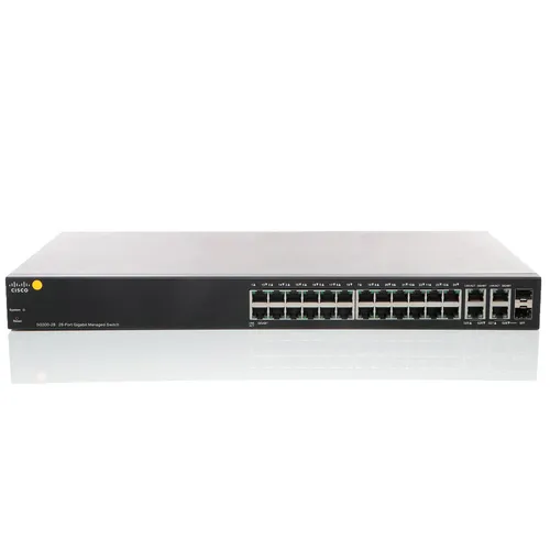 Cisco SRW2024-K9 Switch II - 26-Port Gigabit Managed Switch - Zuverlässiger 26-Port Gigabit Switch für professionelle Netzwerke, mit umfangreichen Sicherheitsfeatures und einfacher Verwaltung für optimale Leistung.