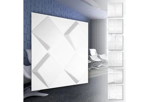 Hexim 3D Wandpaneele aus PVC - Weiße Wandverkleidung mit Cube Motiven (5 qm, 20 Platten) - Gestalten Sie Ihre Räume kreativ mit 3D Wandpaneelen aus robustem PVC. Perfekt für Innen- und Außenbereiche, wasser- und hitzebeständig. Einfach zu montieren und pflegeleicht – bringen Sie frischen Wind in Ihr Zuhause!