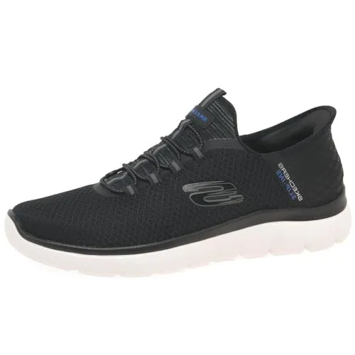 Skechers 232457 Summits High Range Herren Sneaker - Schwarz, Größe 45 EU - Sneaker für Herren mit Hands Free Slip-ins-Technologie für müheloses Anziehen. Atmungsaktives Mesh-Obermaterial und gepolsterte Air-Cooled Memory Foam-Innensohle bieten idealen Komfort.