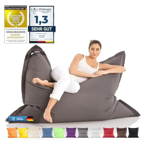 LAZY BAG Riesen-Sitzsack Classic XXL 140x180 cm - Sitzsäcke & aufblasbare Sessel, wasserfest und ergonomisch für perfekten Komfort drinnen und draußen