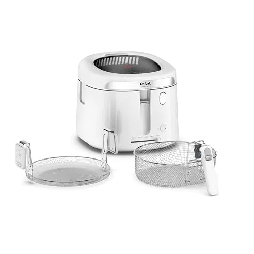 Tefal Filtra Vision FF2541 Fritteuse - Entdecke die Tefal Filtra Vision FF2541 Fritteuse mit großem Sichtfenster für perfekten Überblick beim Frittieren. Der integrierte Ölfilter sorgt für sauberes Öl und längere Haltbarkeit, während die kühle Außenseite Sicherheit beim Frittieren bietet.