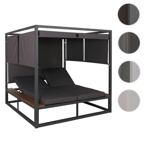 Mendler Aluminium Lounge-Gartenliege HWC-M63b, XL Sonnenliege Bali-Liege mit 10cm-Polster - Gartenliege mit getrennt verstellbaren Rückenlehnen in fünf Positionen, 10cm dicke Polsterung und UV-Schutz für bis zu 800 Stunden – ideal für entspannte Momente im Freien.
