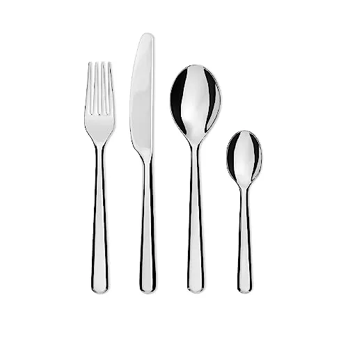 Alessi BG02S24 Besteckset 24-teilig - Hochwertiges 24-teiliges Besteckset aus Edelstahl in elegantem Silber, perfekt für besondere Anlässe oder den täglichen Gebrauch.