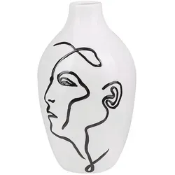 Beliani Blumenvase, Weiß, Stein, Mode, 23 cm, Dekoration, Vasen, Keramikvasen
