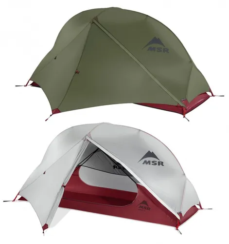 MSR Hubba NX Tent Grün - Leichtes freistehendes 1-Personen Tourenzelt - Kuppelzelte: Ideal für Solo-Abenteuer, bietet das leichte Design hervorragenden Wetterschutz und einfache Handhabung.