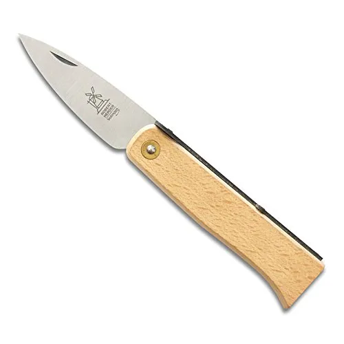 Windmühlenmesser Taschenmesser "Lierenaar" - Hochwertiges Taschenmesser mit Rotbuche-Griff - Taschenmesser mit robustem Carbon-Klinge und elegantem Griff aus Rotbuche, ideal für Outdoor-Abenteuer und den Alltag.