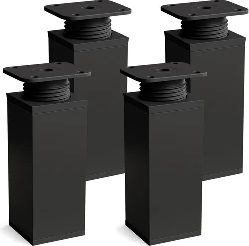 4er Set sossai moderne Möbelfüße in Schwarzmatt 120mm höhenverstellbar Schrankfüße Sockelfüße