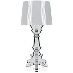Kartell Bourgie Tischleuchte mit Dimmer - Silber - Elegante Tischleuchte von Ferruccio Laviani, höhenverstellbar und inklusive 3 E14 LED-Glühbirnen für warmes Licht.