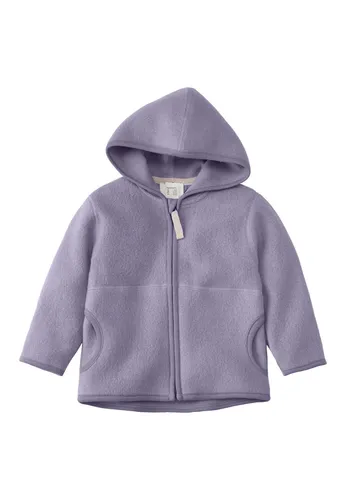 Hessnatur Fleecejacke aus reiner Bio-Baumwolle, lavendel - Übergangsjacke aus 100% Bio-Baumwolle, perfekt für empfindliche Haut und umweltbewusste Eltern. Sportlicher Stil mit Kapuze, ideal für die Übergangszeit.
