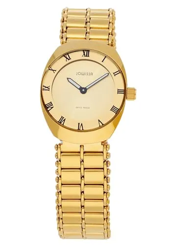 JOWISSA Schweizer Uhr Como - Elegante Gold-Optik - Schweizer Uhr mit analoger Anzeige und spritzwassergeschütztem Design. Perfekt für stilbewusste Träger, die Wert auf Qualität und Eleganz legen.